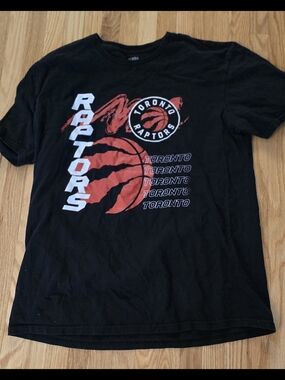 NBA Black Cotton Tee with White Interior Print